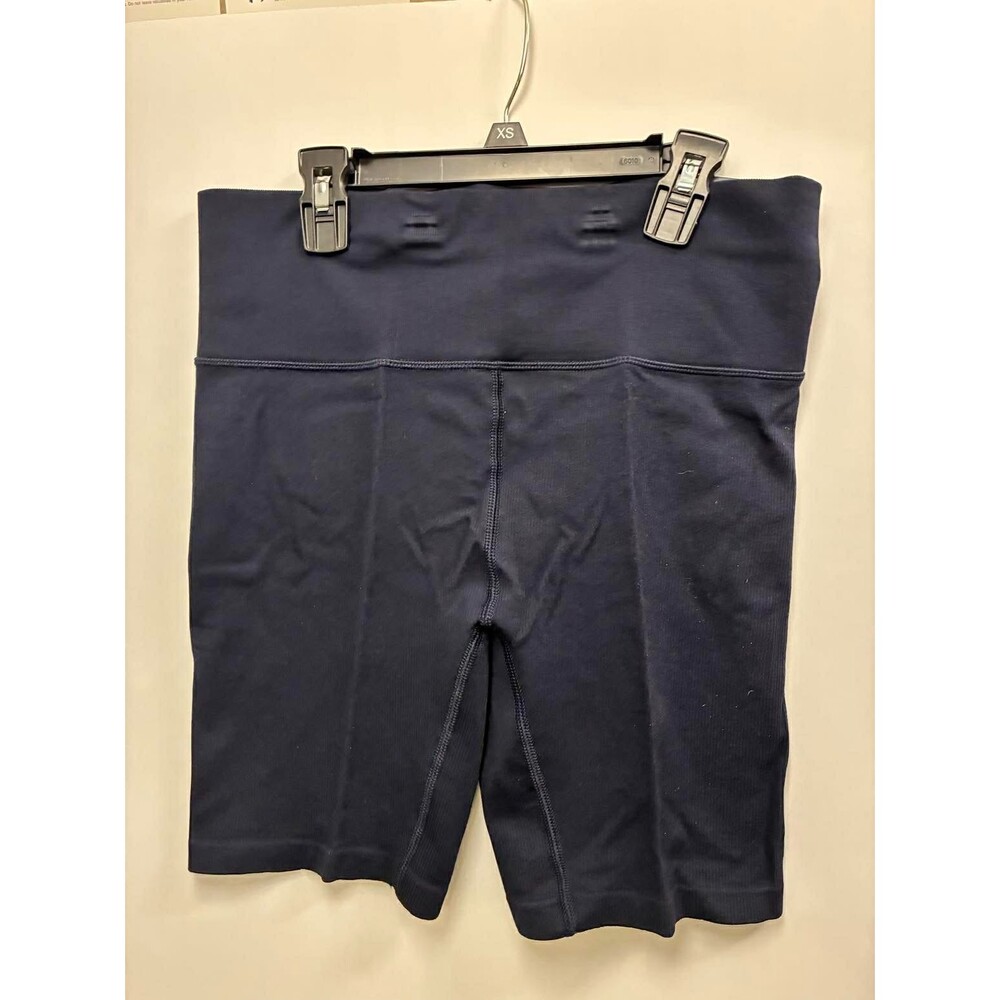 DSG Women's High Rise Bike Shorts Large Navy Seamless 7" Inseam‎ Athletic NWT